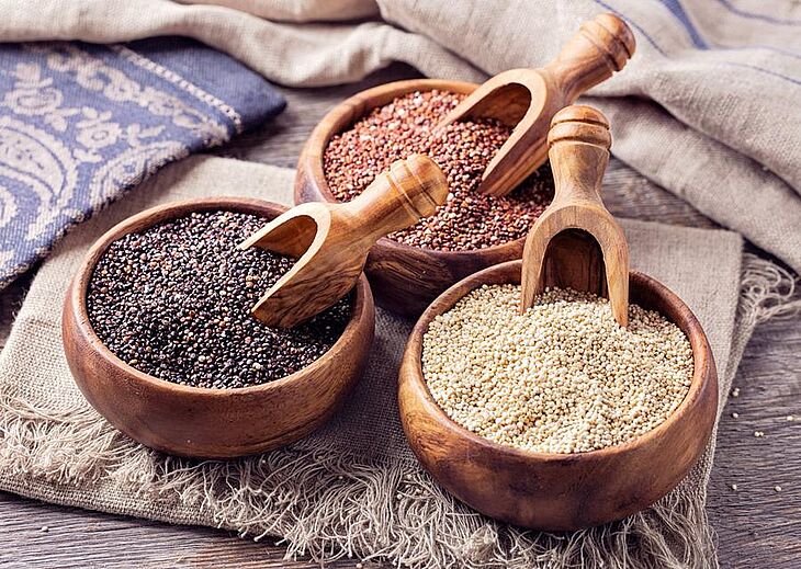 Quinoa, Amaranth, Buchweizen, Glutenfrei, Chia-Samen, Getreide, Sortiment, Rundschau, Medialog