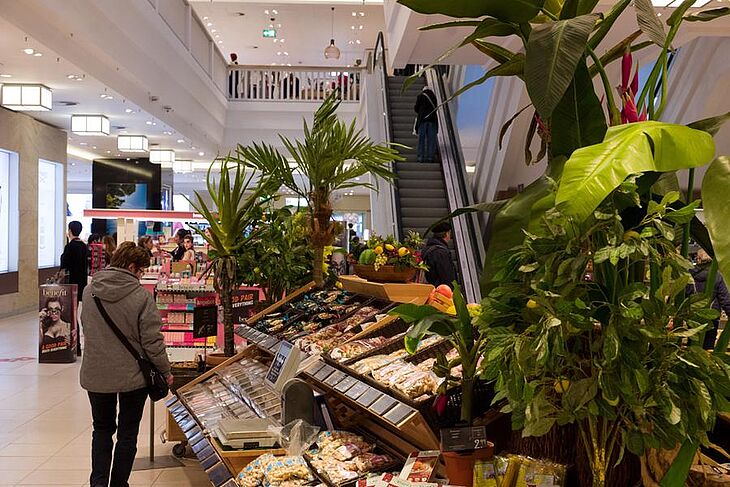 Kaufhof Alexanderplatz, Berlin, Bistro-Einheiten, Touristen, Süßwarenabteilung, Rundschau, Medialog