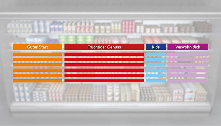 Category Vison Regal, Danone, Sortiment Molkereiprodukte, Sortiment, Rundschau, Medialog