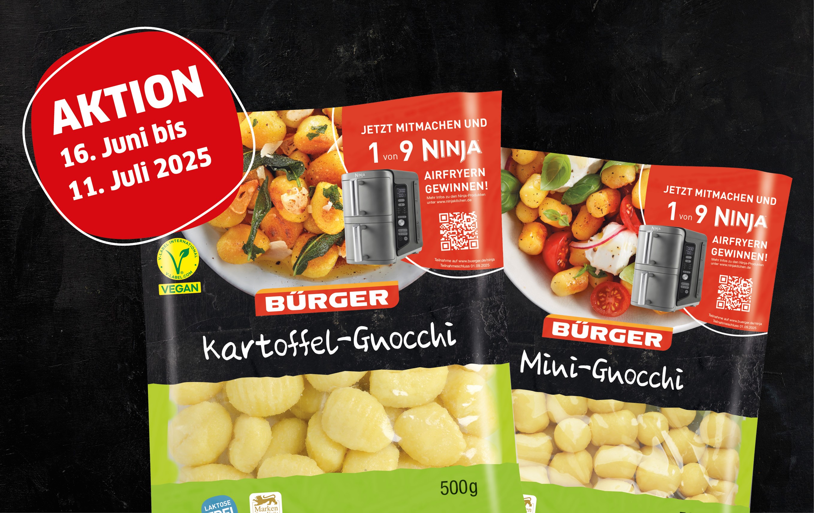 Aktionsfolie mit Gewinnspiel BÜRGER x NINJA