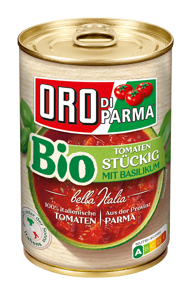 ORO di Parma BIO stückige Tomaten mit Basilikum 