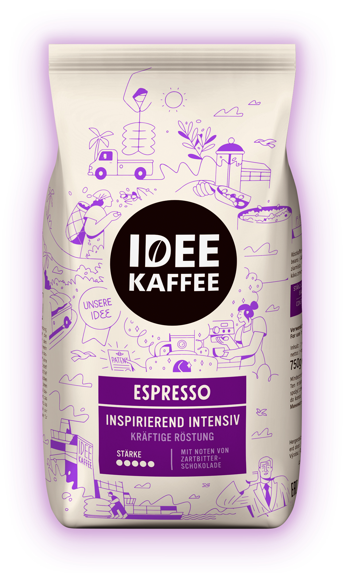 IDEE KAFFEE Espresso Inspirierend Intensiv 750 g ganze Bohne