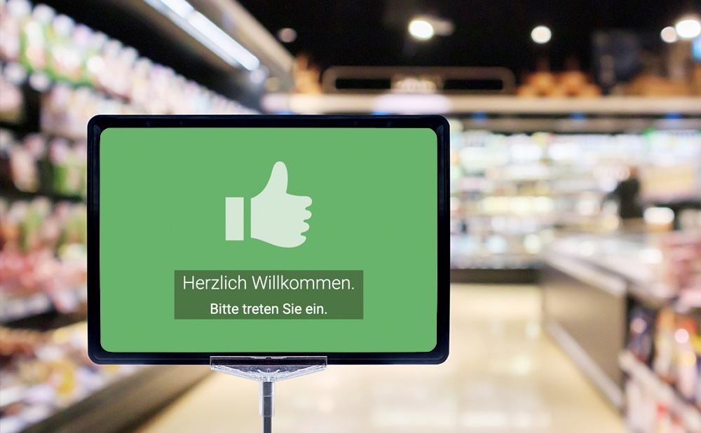 "Digitale Einlasskontrolle" "Aldi Süd" "Digitale Einlasskontrolle" "Aldi Süd"