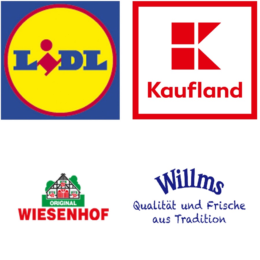 "Lidl" "Kaufland" "Wiesenhof" "Willms" "Lidl" "Kaufland" "Wiesenhof" "Willms"
